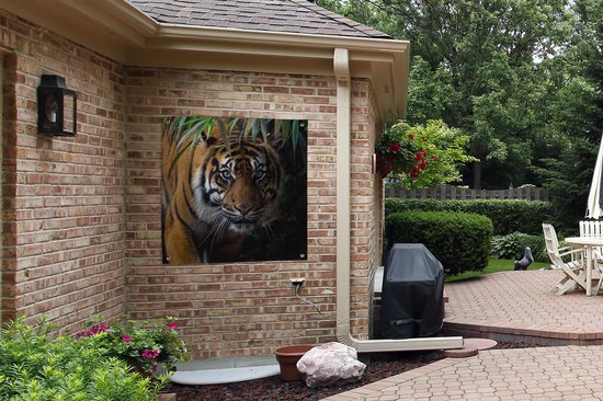 Serviette de jardin Tigre - Feuilles - Jungle - Animaux - Sauvage - 100x100 cm