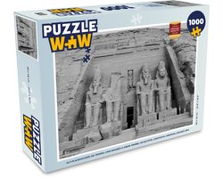 Puzzel Tempel van Aboe Simbel in Nubia Aswan Egypte in zwart-wit - Legpuzzel - Puzzel 1000 stukjes volwassenen
