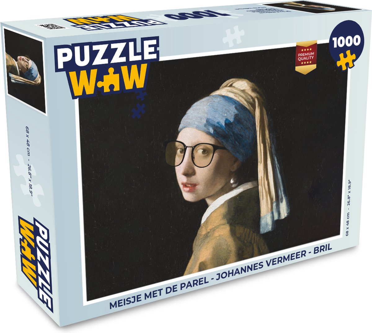 Puzzle Fille à la perle - Johannes Vermeer - Marron - Puzzle - Puzzle 1000  pièces adultes