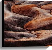 WallClassics - Canvas  - Bruin Kloof - 40x40 cm Foto op Canvas Schilderij (Wanddecoratie op Canvas)