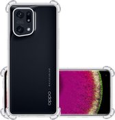 Hoes Geschikt voor OPPO Find X5 Hoesje Siliconen Cover Shock Proof Back Case Shockproof Hoes - Transparant