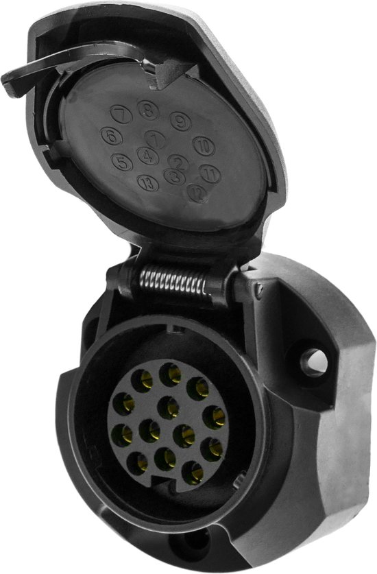 BeMatik - Prise véhicules 13 broches + 1 broche 13P + 1 femelle pour connexion remorques et caravanes