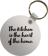 Sleutelhanger - Quotes - Koken - Spreuken - The kitchen is the heart of the home - Thuis - Plastic - Rond - Uitdeelcadeautjes