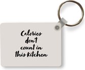 Porte-clés - Citations - Cuisine - Dictons - Les calories ne comptent pas dans cette cuisine - Cadeaux à distribuer - Plastique