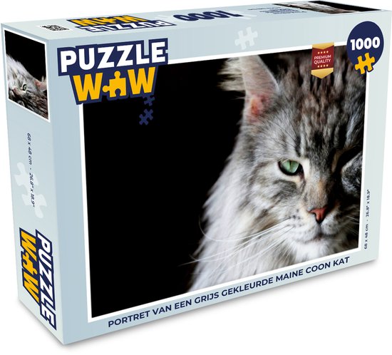 Puzzle Un Chat Maine Coon De Couleur Grise Puzzle Puzzle 1000 puzzle-un-chat-maine-coon-de-couleur-grise-puzzle-puzzle-1000