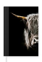 Notitieboek - Schrijfboek - Schotse hooglander - Portret - Hoorn - Notitieboekje klein - A5 formaat - Schrijfblok