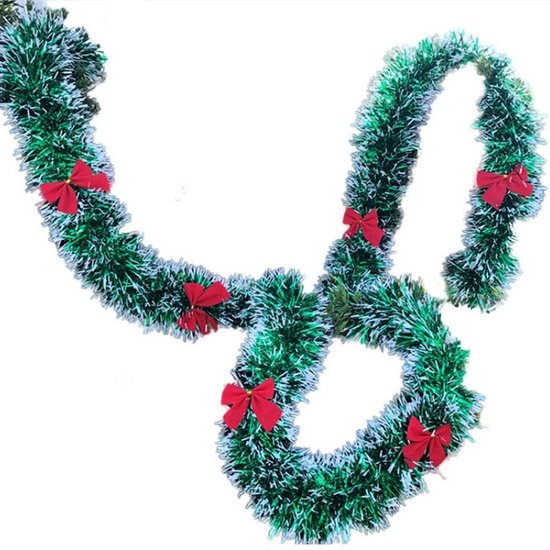 Kerstslinger Kerst Slinger Decoratie Groen Rode strik