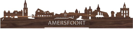 Standing Skyline Amersfoort Notenhout - 40 cm - Woon decoratie om neer te zetten en om op te hangen - Meer steden beschikbaar - Cadeau voor hem - Cadeau voor haar - Jubileum - Verjaardag - Housewarming - Aandenken aan stad - WoodWideCities