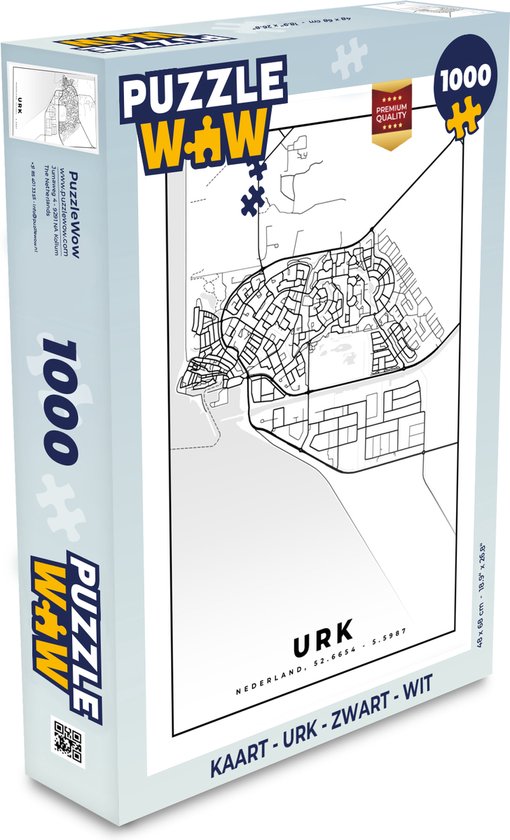 Carte Puzzle - Urk - Zwart - Wit - Puzzle - Puzzle 1000 pièces adultes - Sinterklaas présente - Sinterklaas pour les grands enfants