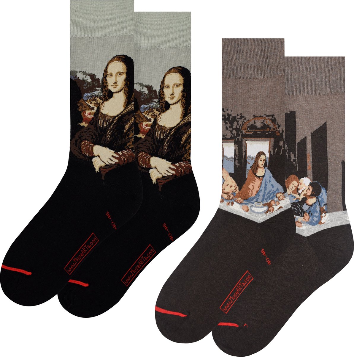 MuseARTa Sokken Leonardo da Vinci - 2-Pack - Maat 40-46