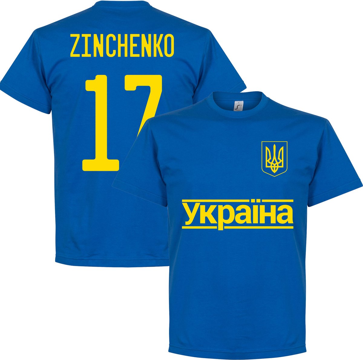 Oekraïne Zinchenko 17 Team T-Shirt - Blauw - Kinderen - 104