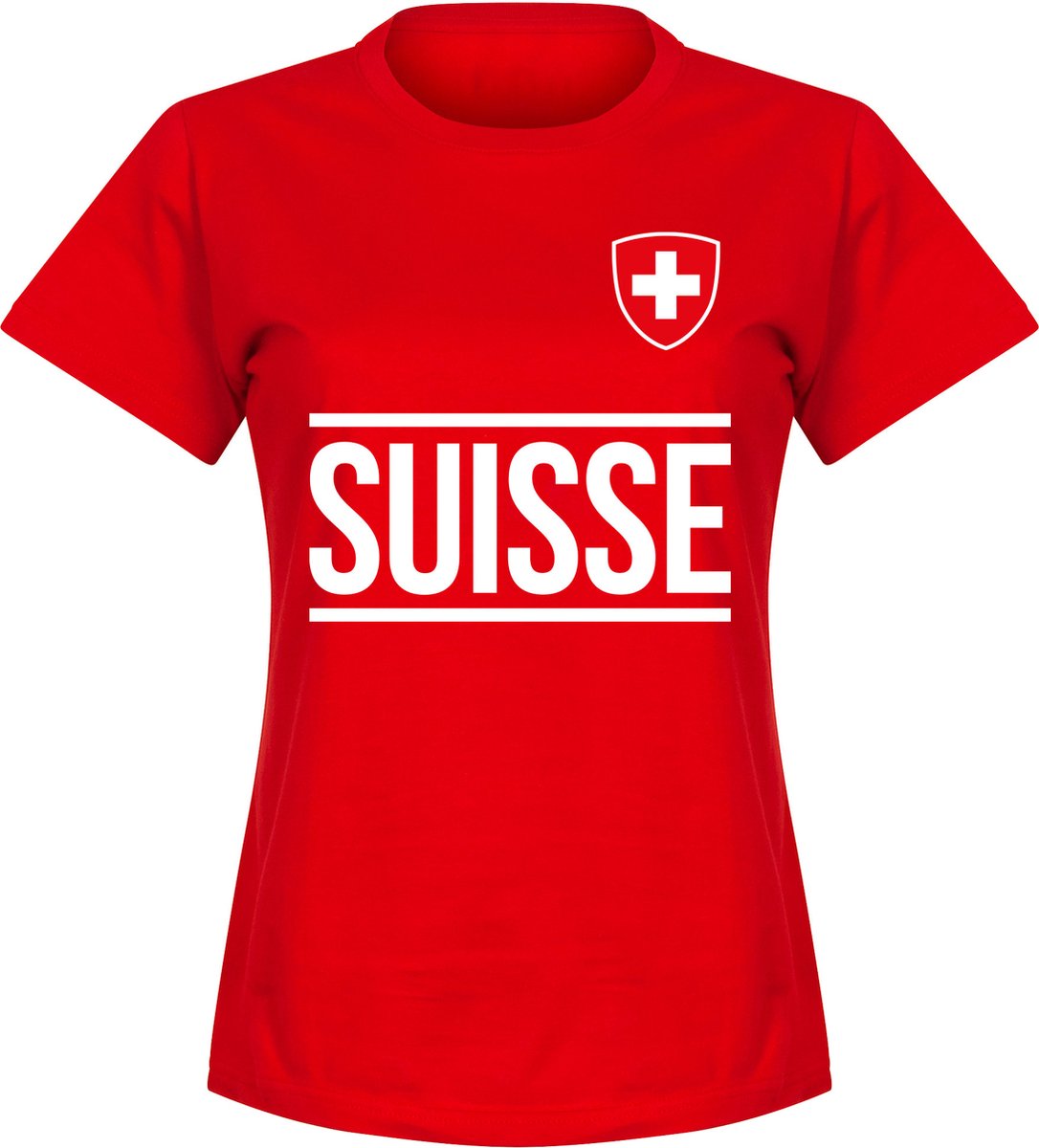 Zwitserland Team T-Shirt - Rood - Dames - XL