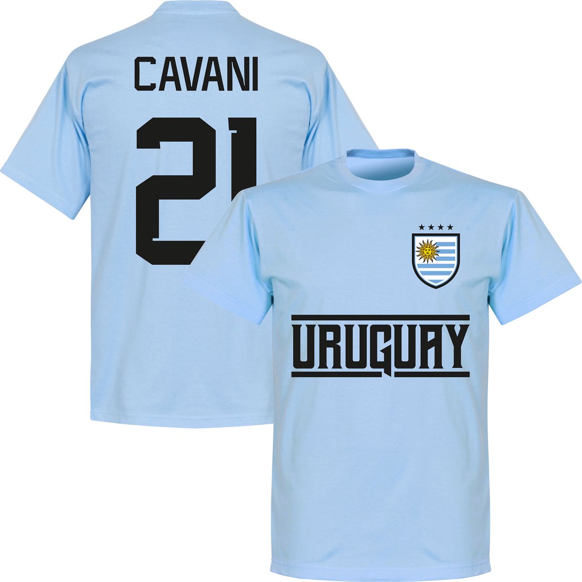 Uruguay Cavani 21 Team T-Shirt - Lichtblauw - L
