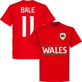 Wales Reliëf Bale Team T-Shirt - Rood - Kinderen - 4XL
