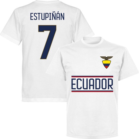 Ecuador Estupiñán 7 Team T-shirt - Wit - S
