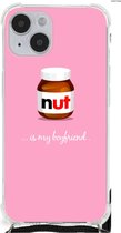 Silicone Hoesje Geschikt voor iPhone 14 Plus Telefoonhoesje met doorzichtige rand Nut Boyfriend