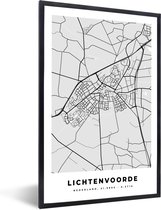 Fotolijst incl. Poster - Stadskaart - Plattegrond - Lichtenvoorde - Kaart - 80x120 cm - Posterlijst