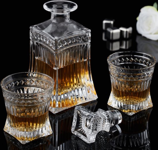 Lot de 4 verres à Relaxdays - coffret cadeau whisky - gobelet - fête des pères - coffret cadeau