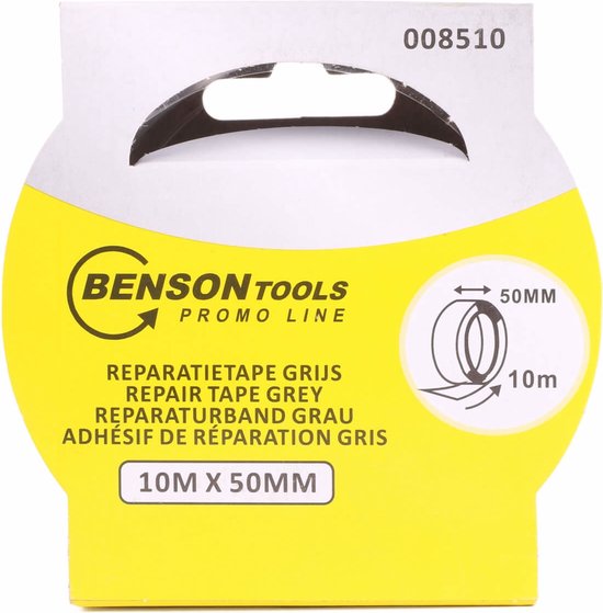 Benson Reparatietape - Duct Tape 10 meter x 48 mm - Grijs - Benson