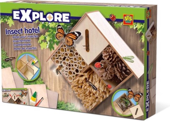 SES - Explore - Insectenhotel - zelf maken - van echt hout - inclusief lijm en penseel
