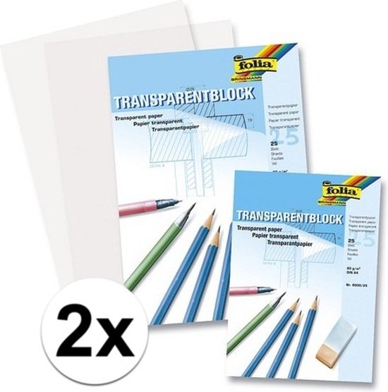 50 feuilles de papier calque A3 / papier à dessin transparent - 80 grammes