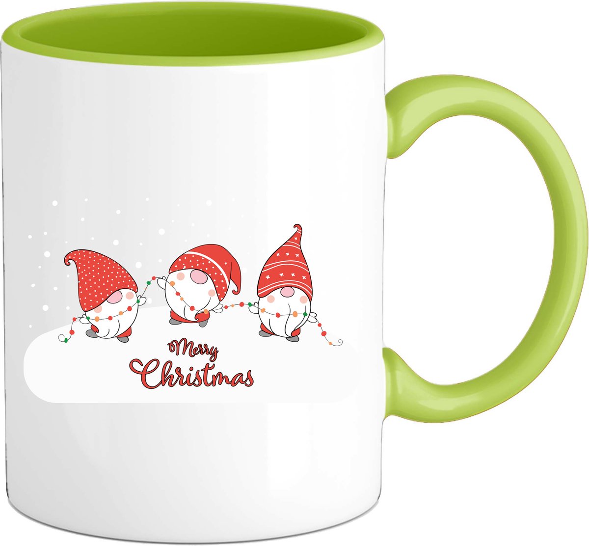 Merry christmas kerst gnomies - Mok - Appel Groen