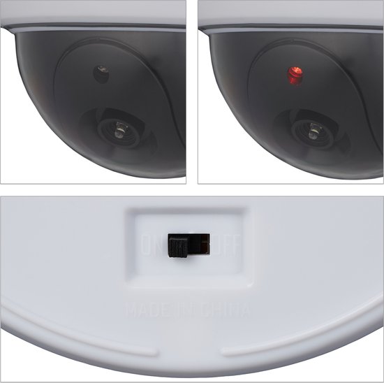 Relaxdays dummy dome camera - met knipperende led - binnen - buiten - inbrekers afschrikken van Relaxdays — afbeelding 4