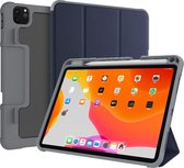Mobigear Tablethoes geschikt voor Apple iPad Pro 11 Inch (2022) Hoes | Mobigear Tri-Fold Tough Bookcase + Stylus Houder - Zwart /Marineblauw | Zwart,marineblauw