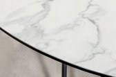 Ronde eettafel ELLIPSE 120cm marmer witte keramische haarspeldpoten gemaakt in Italië - 42369