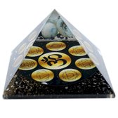 Orgonite Piramide - Middernacht Om Chakra - 9x9x9cm - Spirituele Decoratie - Edelstenen & Mineralen