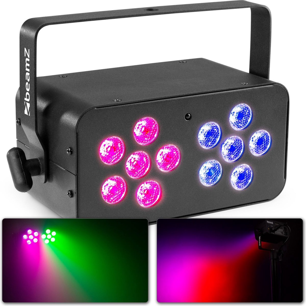 Discolamp - BeamZ DJ Bank 124 - 4x LED PAR in één behuizing - Incl. afstandsbediening