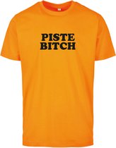 T-shirt oranje M - Piste Bitch - soBAD. | Foute apres ski outfit | kleding | verkleedkleren | wintersport t-shirt | wintersport dames en heren