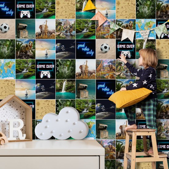 Ulticool Décoration Stickers carrelages - Aventure - Cuisine cm - 15 pièces