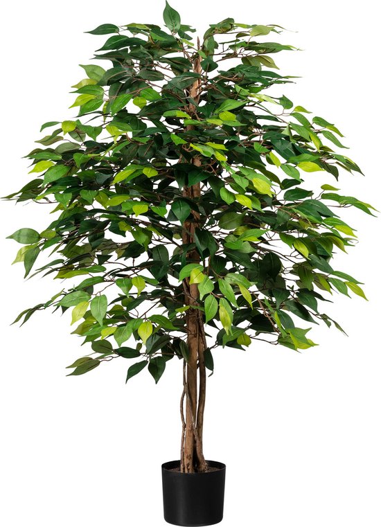 Kopu® Kunstplant Ficus Benjamina 120 cm in zwarte pot - 1260 bladeren