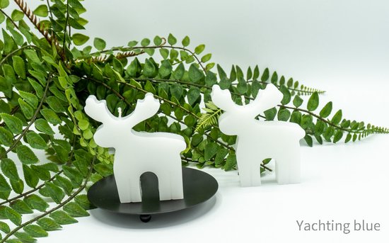 Rendier kaars - kaars - met gratis onderzetter - 2 stuks - Rudolph - rendier - met kaars onderzetter - Rudolf rendier - kado man - kado vrouw -