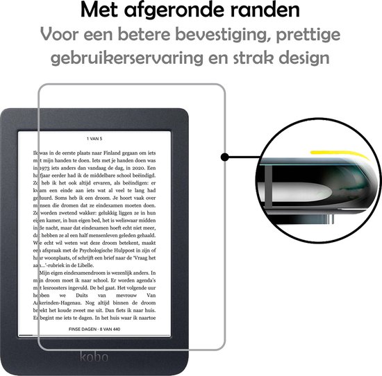 Screenprotector - Geschikt voor - Kobo Nia - Screenprotector Bescherm Glas Gehard Screen Protector van Mobiparts — afbeelding 3