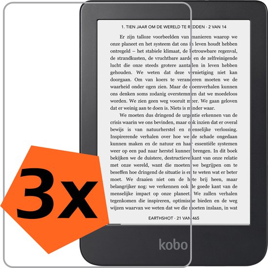 Kobo Clara 2E Protecteur d'écran en Glas de protection - Kobo Clara 2E Protecteur d'écran en Tempered Glass - 3 pièces