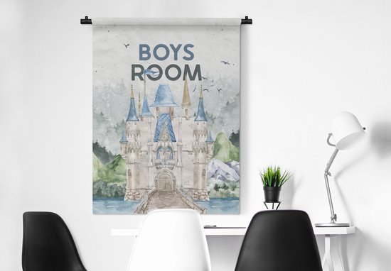 Tapisserie Murale - Toile Murale - Garçon - Contes de Fées - Citations - Bébé - 90x120 cm - Tapisserie