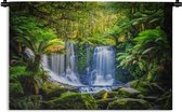 Wandkleed - Wanddoek - Jungle - Waterval - Australië - Planten - Natuur - 120x80 cm - Wandtapijt