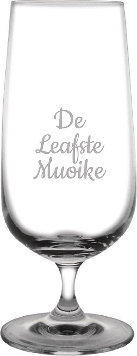 Gegraveerde bierglas op voet 41cl De Leafste Muoike