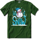 Let it snow - T-Shirt - Heren - Bottle Groen - Maat XXL