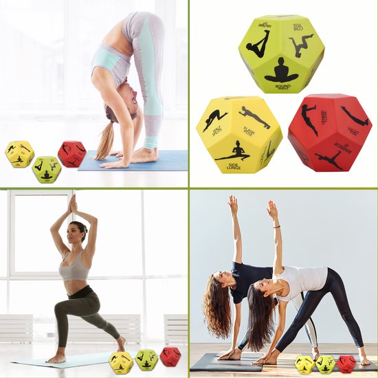WEBU Yoga Dobbelstenen - Meditatie - Workout - Yoga Bal - Yoga Pilates - Thuis Sporten - Fitness - Crossfit - Yoga mat - Incl. GRATIS Professionele video’s van WEBU — afbeelding 4