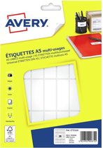 Etiket Avery 48 - 5x18 - 5mm 28 per vel - 16 vel - planche A5