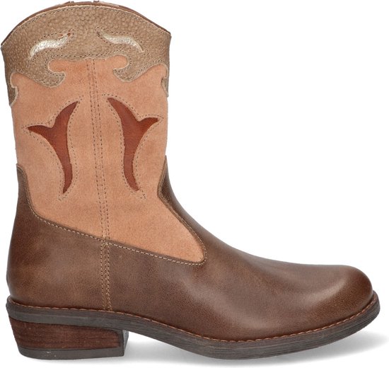 Braqeez 422734-508 Meisjes Cowboy Boots - Bruin - Leer - Ritssluiting