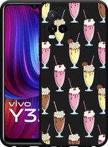 Vivo Y33s Hoesje Zwart Milkshakes - Designed by Cazy
