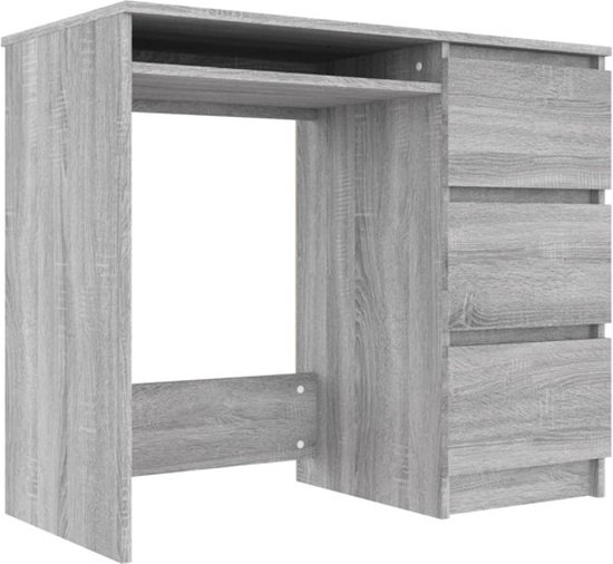 vidaXL - Bureau - Wit - Bewerkt hout - Leen Bakker