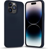 Coverzs Solid silicone case geschikt voor Apple iPhone 14 Pro Max (blauw) - iPhone 14 Pro Max hoesje blauw - iPhone 14 Pro Max case geschikt voor Apple - Luxe siliconen hoesje met 3-laags bescherming