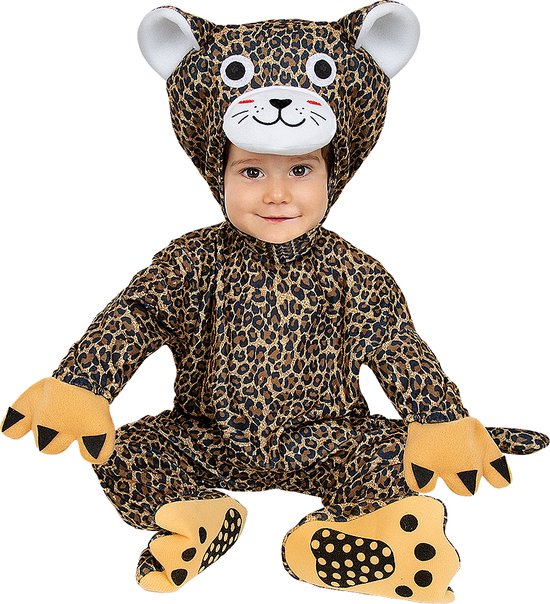 FUNIDELIA Déguisement léopard bébé - Taille : 50 - 68 cm - Marron