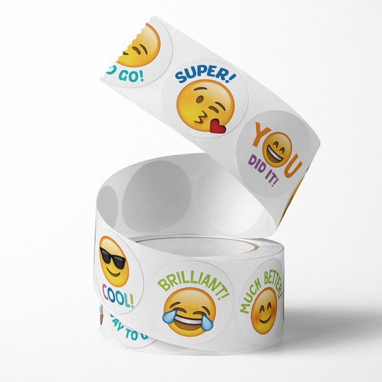 ZTMY Schoolstickers, 1500 stuks, 3 rollen, motiverende stickers in 24 ontwerpen voor kinderen, studenten, leraren, klaslokaal (veelkleurig-2