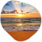 Décoration murale Organique - Décoration murale Plastique - Peinture Organique - Plage - Coucher de Soleil - Mer - Nuages - Horizon- 60x60 cm - Forme Miroir Organique sur Plastique